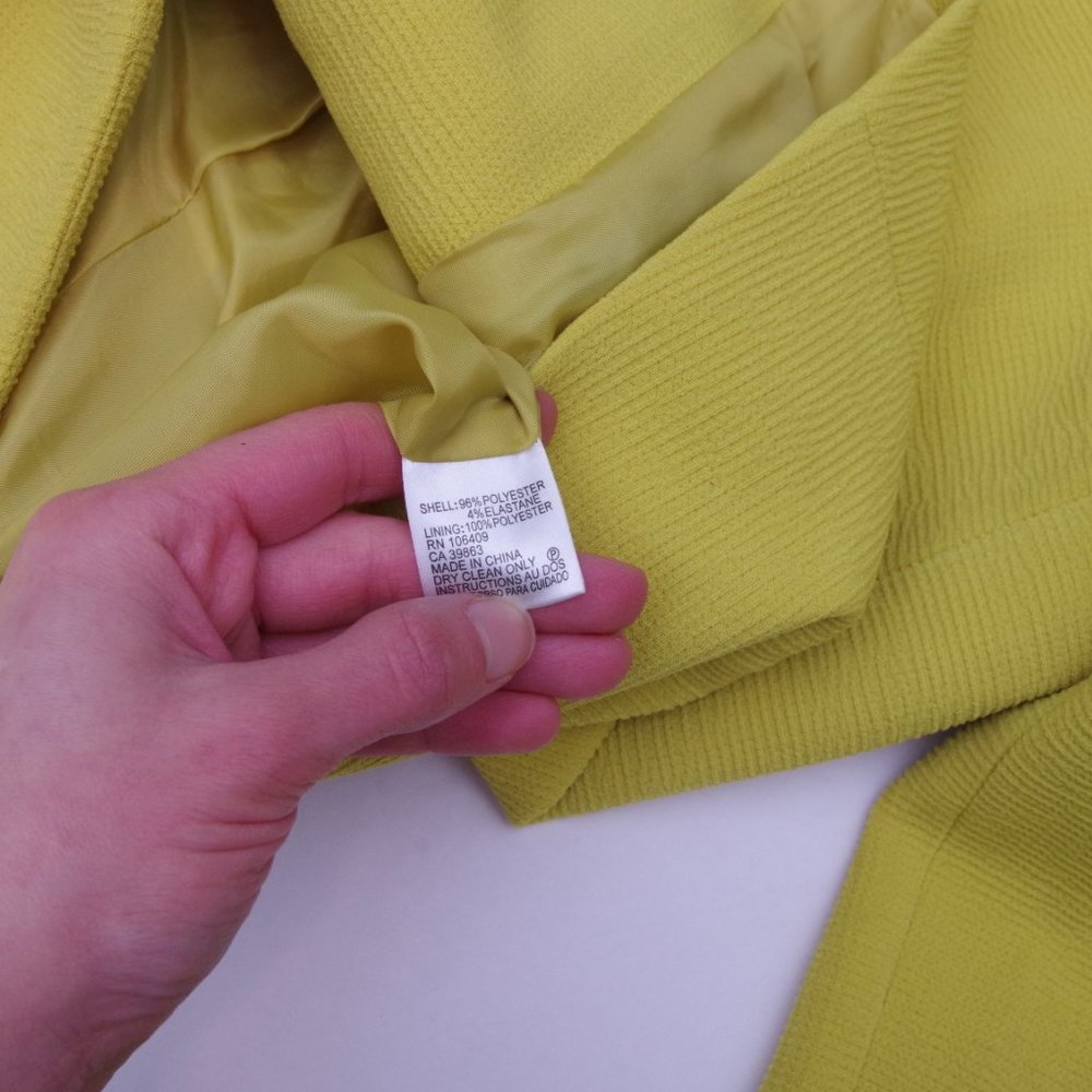 Tahari Structured Modern Chartreuse Texture Blazer - image 5